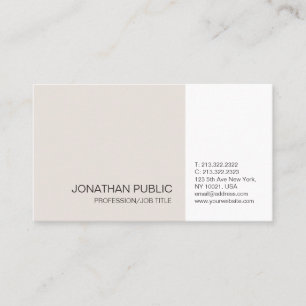 Professionell Beige White Elegant Artistic Plain Visitkort