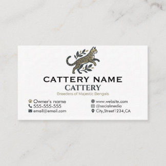 Professionell Bengalkatt Uppfödare Anpassningsbar Visitkort