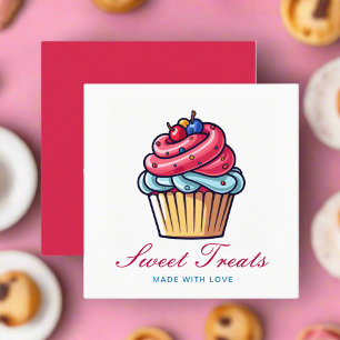 Professionell Beredet Chef Sweet Treats Cupaka Fyrkantigt Visitkort