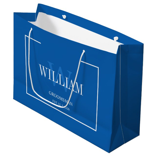 Professionell blå och vit herr minimalistisk  (Framsidan Vinklad)