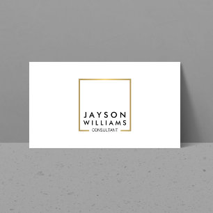 Professionell Black and Faux Guld Square Logotyp I Visitkort