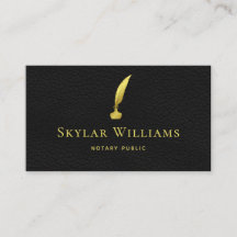 Professionell Black and Guld Faux Leather Notary