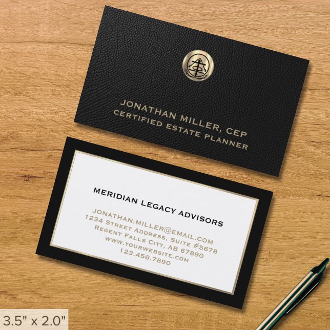 Professionell Black and Guld Logotyp Emblem Visitkort (Skapare uppladdad)