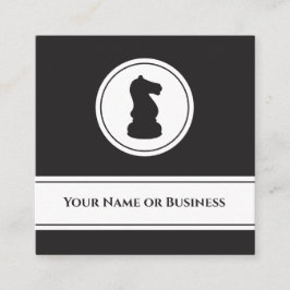 Professionell Black and White Chess Biet Knight Fyrkantigt Visitkort