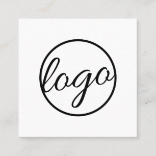 Professionell Black and White Corporate Large Logo Fyrkantigt Visitkort