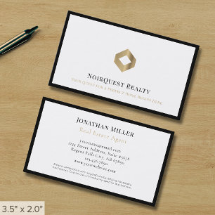 Professionell Black and White Luxury Logotyp Visitkort