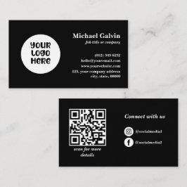 Professionell Black Anpassningsbar Business Logoty Visitkort