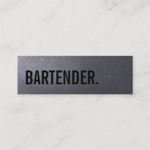 Professionell Black Bartender Minimalist Mini Visitkort