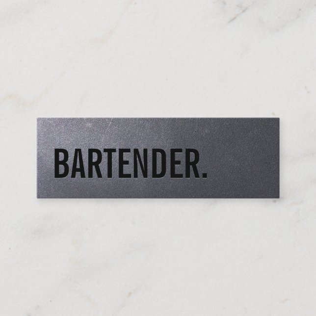 Professionell Black Bartender Minimalist Mini Visitkort (Framsida)