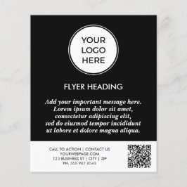 Professionell Black Business Logotyp QR-kodmall Flygblad