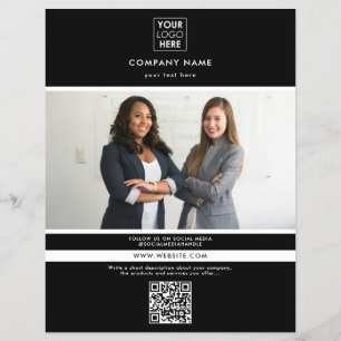 Professionell Black Business Promotive Photo Reklamblad