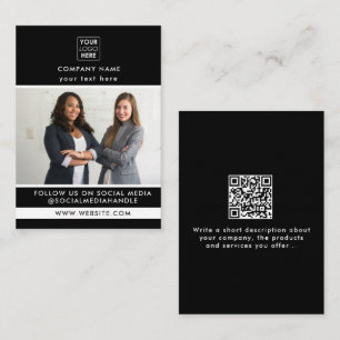 Professionell Black Business Promotive Photo Visitkort