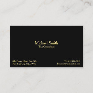 Professionell Black Faux Guld Elegant Modern Anpas Visitkort
