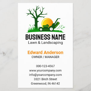 Professionell Black Grönt Gräsmatta Care Landscapi Flygblad