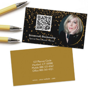 Professionell Black Guld Anpassningsbar Photo QR-k Visitkort