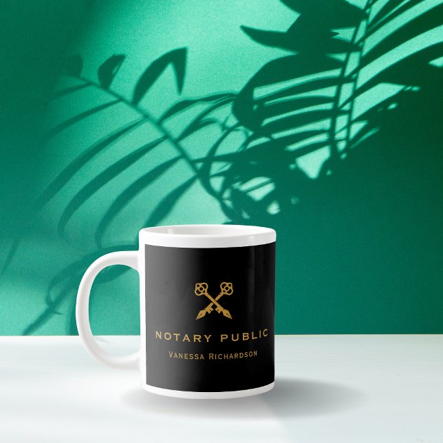 Professionell Black & Guld Kor Nyckel Pens Namn Jumbo Mugg (Skapare uppladdad)