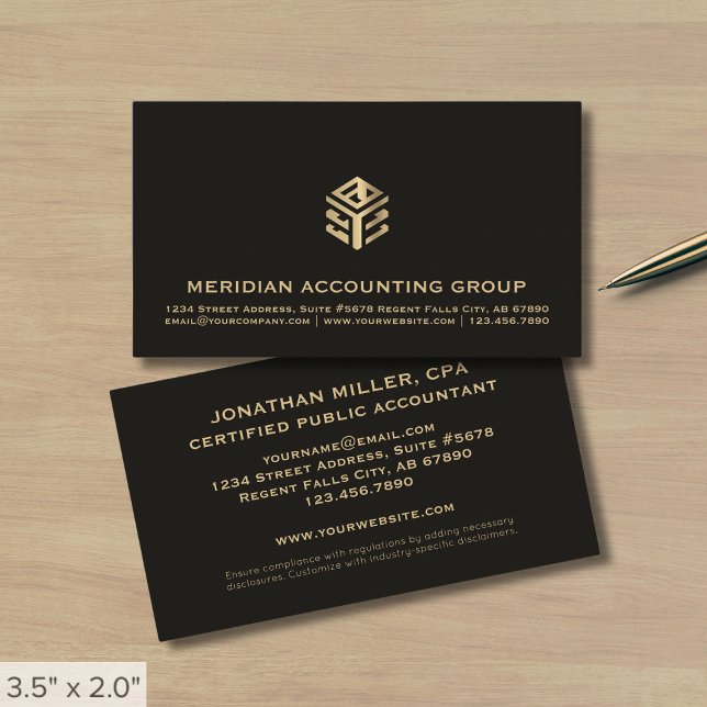 Professionell Black Guld Logotyp Visitkort (Skapare uppladdad)