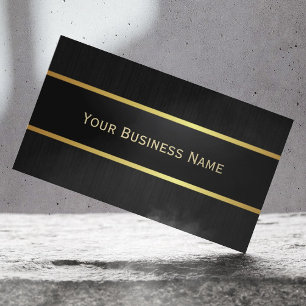 Professionell Black & Guld Metall Gräns Mörk Wood Visitkort