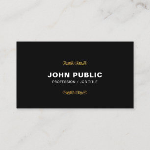Professionell Black Guld Simple Chic Company Visitkort