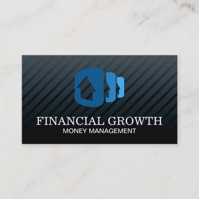 Professionell Black Modern | Staplade hus Visitkort (Framsida)