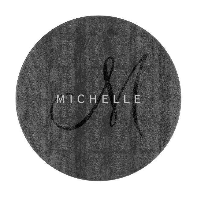 Professionell Black Monogram Grått Ditt namn (Framsidan)
