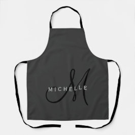 Professionell Black Monogram Grått Ditt namn
