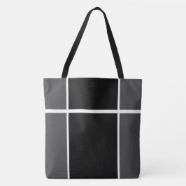 Professionell Black Mörk Grått White Färg Block Tygkasse