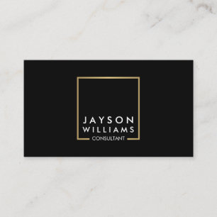 Professionell Black och Faux Guld Square Logotyp I Visitkort