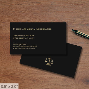 Professionell Black och Guld Legal Visitkort