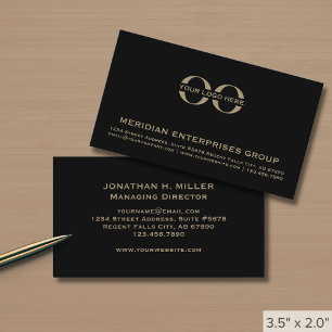 Professionell Black och Guld Logotyp Visitkort