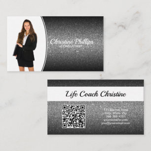 Professionell Black Ombre Glitter Anpassningsbar P Visitkort