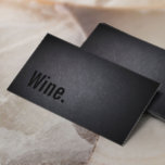 Professionell Black Vin-minimalistisk Sommelier Visitkort<br><div class="desc">Professionell Black Out Vin Affärskort.</div>