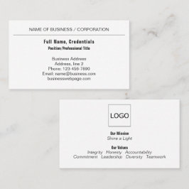Professionell Black, White Business Corporate Logo Visitkort