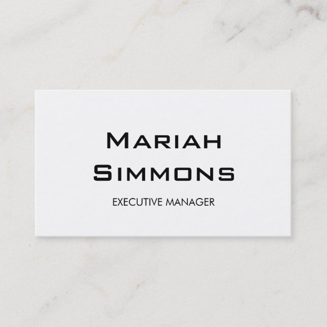 Professionell Black White Contemporary Manager Visitkort (Framsida)
