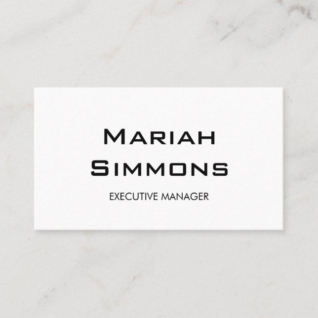 Professionell Black White Contemporary Manager Visitkort (Framsida)