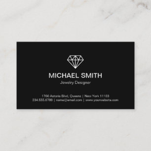 Professionell Black White Modern Diamond Logotyp Visitkort