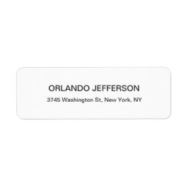 Professionell Black & White Modern Plain Elegant Returadress Etikett
