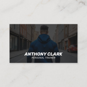 Professionell Black & White Personal Trainer Visitkort