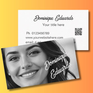 Professionell Black White Photo Social Media Visitkort