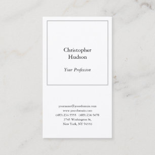 Professionell Black & White Plain Premium Silke Visitkort