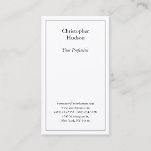 Professionell Black & White Plain Premium Silke Visitkort