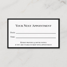 Professionell Black White Template Doktor Office Tidsbeställning Kort