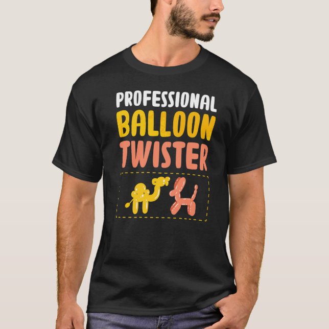 Professionell Blegering Twisting Balloon Modelling T Shirt (Framsida)