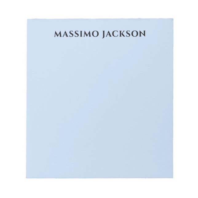 Professionell blekblå modern minimalistisk namn anteckningsblock (Framsida)