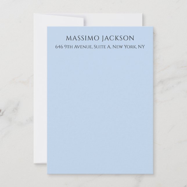 Professionell blekblå modern minimalistisk namn anteckningskort (Framsida)