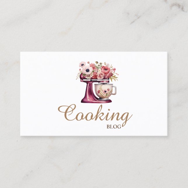 Professionell blomsterbakeryd röd mixer,Matlagning Visitkort (Framsida)