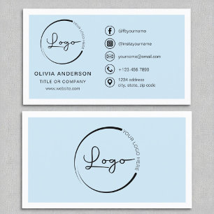 Professionell Blue Business Logotyp Social Media Visitkort