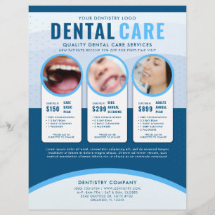 Professionell Blue Dental Care Annons Reklamblad