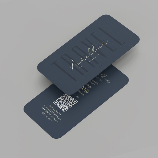 Professionell Blue för den moderna reseplaneraren Visitkort (Modern Travel Planner Agency Professional Blue Business Card
)