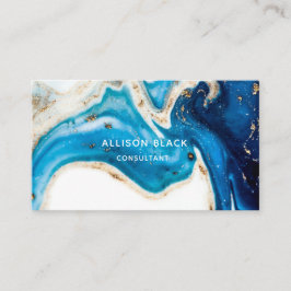 Professionell Blue Guld Marble Abstrakt Art Visitkort